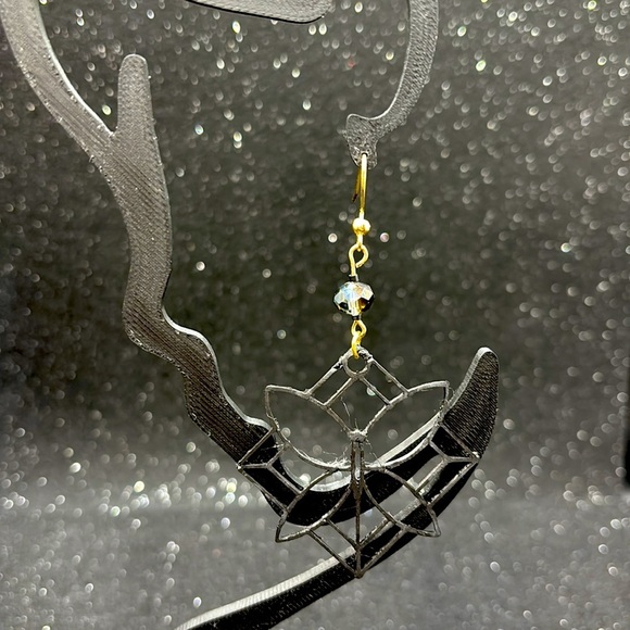 Handmade Black and Gold Dragonfly Earrings - Picture 5 of 6